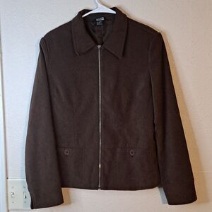 INDEX brown zip up jacket size 10